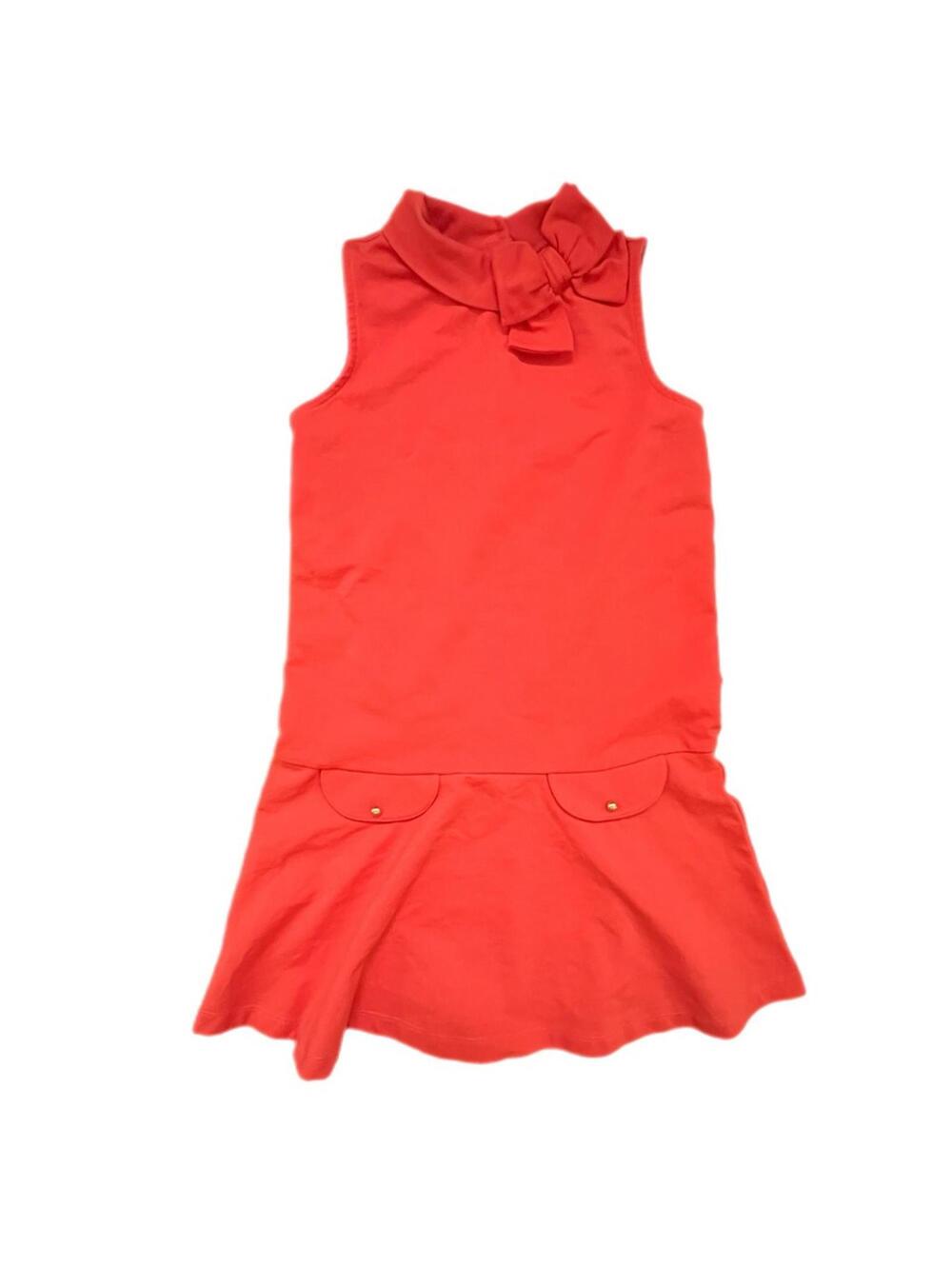 Janie and Jack Vibrant Orange Sleeveless Dress. -12